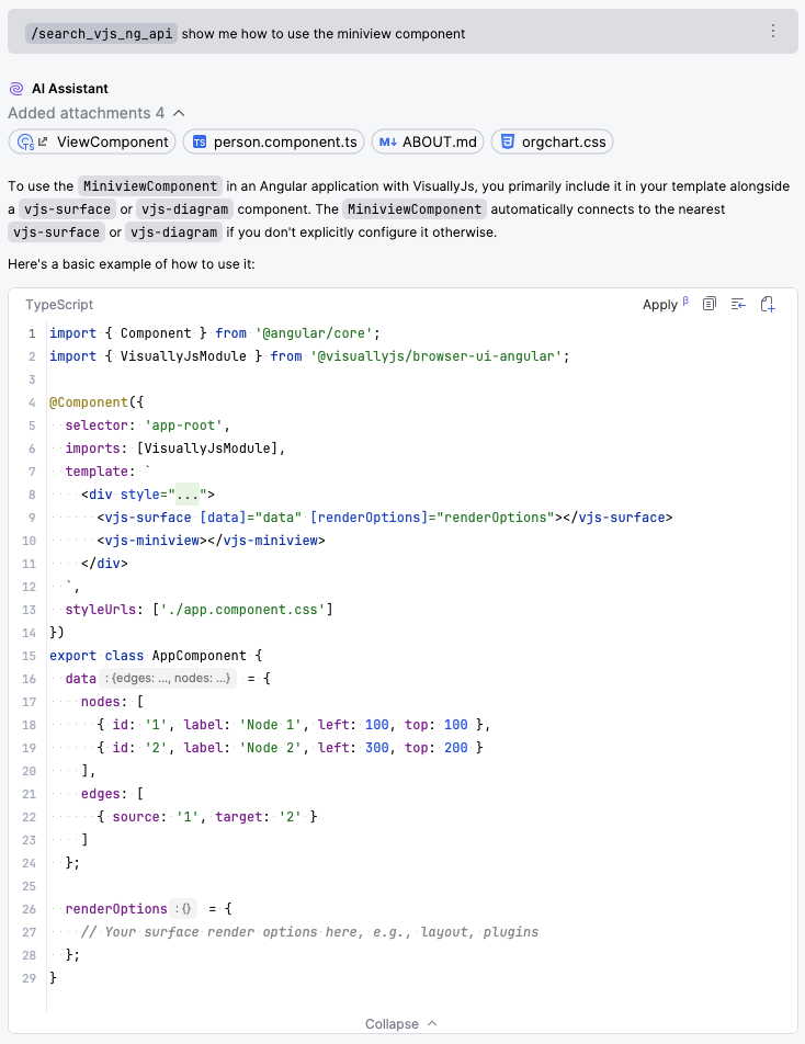 Angular miniview MCP