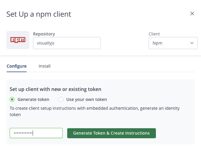 Generate NPM token